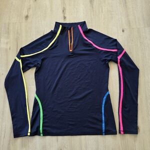 G/FORE Women's Colour Block Luxe Staple Quarter Zip Golf Pullover Size M